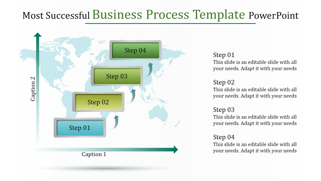 Free - Business Process Template PowerPoint - World Map Background